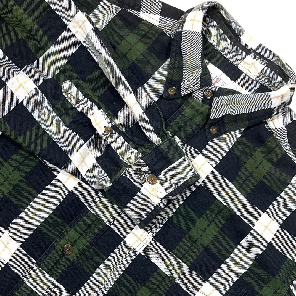 Vtg J Crew Oarsman Flannel Shirt Mens M 100% Cotton Long Sleeve Button Down